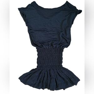 Maje Black Smocked Waist Mini Dress – Parisian Effortless Fit – Size 1 (XS/S)